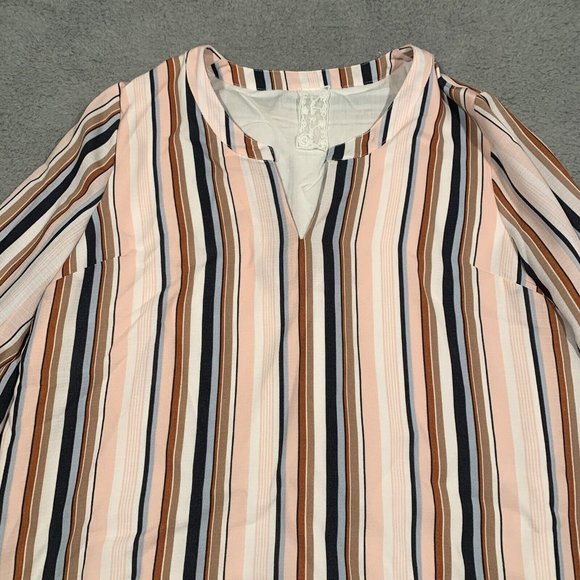Sadie and Sage Striped Dress Tunic style Ruffle Long Sleeve Medium M - Picture 2 of 10